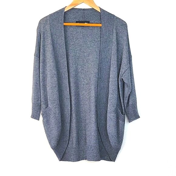 FOREVER 21 Gray Cardigan Wool Blend Sweater size L Casual Versatile Layering - Picture 1 of 11